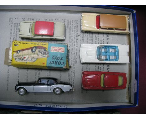 Six Original Corgi Diecast Vehicles, all cars. All playworn.