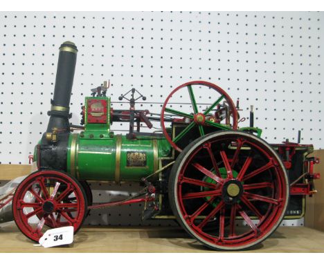 A Scratch Built circa ¾ inch scale Burrell Traction Engine, hand painted green/red/black livery, loose accessories include wa