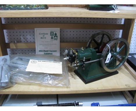 An Engineered Model of a Wyvern Petrol, Gas Engine, with twin flywheels. Designed by E.T Westbury and built to a very high st