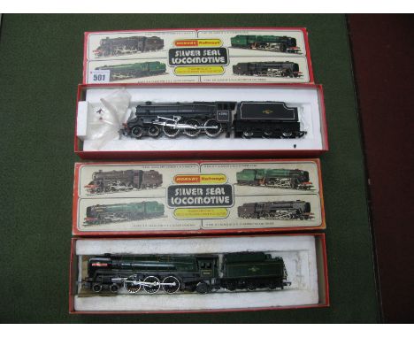 Two Hornby "00" Gauge Locomotives, #R.552 Britannia class 4-6-2 locomotives and six wheeled powered tender R/ No 70013 'Olive