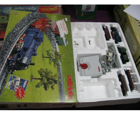 A Boxed Marklin "HO" Gauge #29175 Train set, comprising of outline German 2-6-0 locomotive R/No 34, four rolling stock wagons