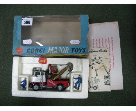 Corgi Major Toys No. 1142 'Holmes Wrecker', appears complete. Overall good plus with figures. Boxed, box missing one set of e