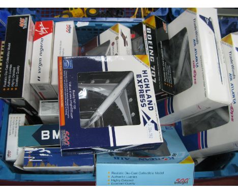 A Quantity of Diecast Model Commercial Aircraft, mainly 1:500th scale by 400 Aviation, 500 Inflight including Korean Air McDo