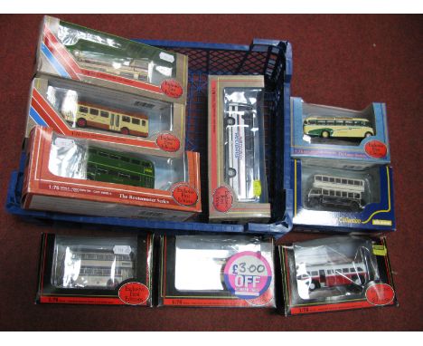 Nine 1:76th Scale Diecast Modle Buses by EFE, including #16608 Leyland National MK1 Short 'South Yorkshire Transport'. All Bo