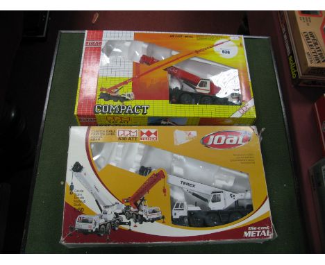 Two Boxed Joal 1:50th Scale Diecast Model Cranes, #168 PPM 530 ATT 45T, #148 PPM 530 ATT 'Terrex' 45T.