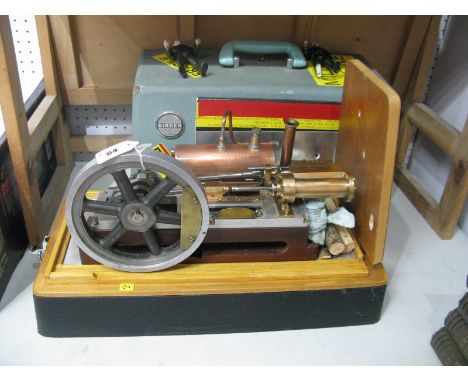 A Freelance Engineered Model of a Single Cylinder Horizontal Mill Engine, 2 inch stroke, 6½ inch flywheel, with copper boiler