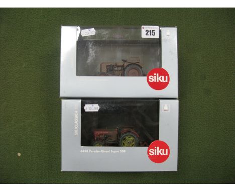 Two Boxed Siku 1:32nd Scale Diecast Model Tractors, #4460 Fendt Dieselros, #4458 Porsche - Diesel Super 308.