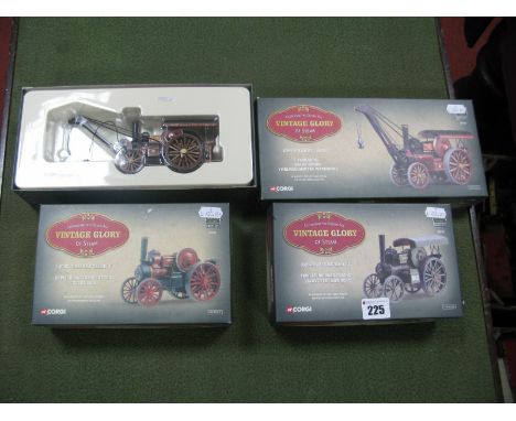 Three Boxed Corgi 'Vintage Glory' 1:50th Scale Diecast Model Steam Engines, all John Fowler and Co. (Leeds) Ltd, including #8