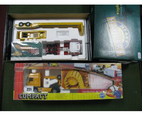 Two Boxed 1:50th Scale Diecast Model Commercial Vehicles, Corgi Heavy Haulers #US51403 International Transtar with Lowboy 'Su