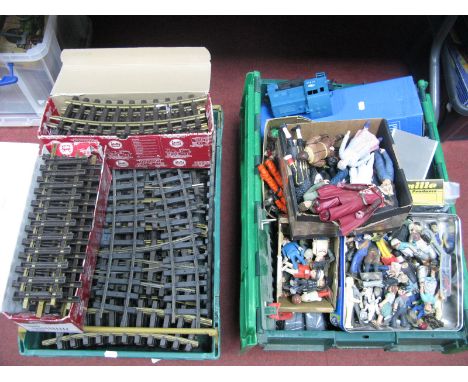 A Quantity of 'G' Scale Railway Workshop items, including track, rolling stock, buffers, bogies and many 'G' scale line side 