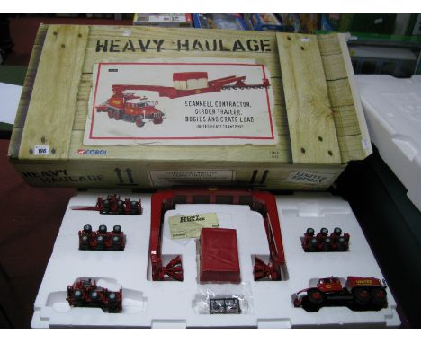 A Boxed Corgi 'Heavy Haulage' 1:50th Scale Diecast Model Commercial Vehicles Set, #CC12307. Scammell Contractor, girder trail