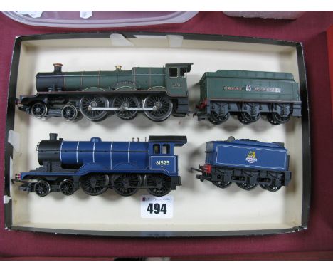 Two Hornby "00" Gauge Locomotives and Tenders, Hall class 4-6-0 Locomotive, R/No 5934, 'Kneller Hall' GWR green, Class B12 4-