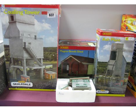 Three Boxed Hornby 'Skaledale' "00" Scale Lineside Models #R9640 Coaling Tower, (Box tatty), #R9641 Ash Plant, #R9533 Magna G