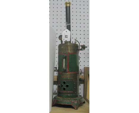 An Early XX Century Toy Shop Vertical Steam Single Cylinder Engine, by Falck of Germany, cast base, pressure gauge, glass wat