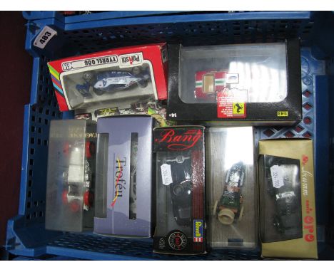 Seven Diecast Model Sports Cars, by Brumm, Revell, Hot Wheels, Polistil and other, mainly 1:43rd scale including Brumm #R99 B