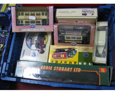 A Quantity of Boxed Diecast Vehicles by Corgi, Matchbox, LLedo', including Corgi #59503 Scania Curtainside Trailer 'Eddie Sto