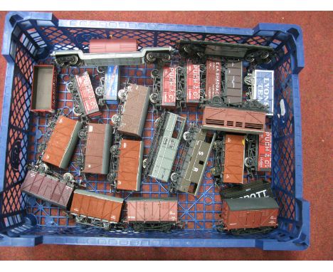 Over Twenty "OO" Scale Railway Wagons, by Hornby, Dapol and others. All playworn.