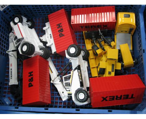 Four Joal Predominantly 1:50th Scale Diecast Model Construction/Plant Vehicles, including Terex Stacker TFC 45 with container