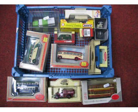 A Quantity of Diecast Model Buses and Commercial Vehicles, Mainly "00" Scale By EFE, Corgi, Oxford, Lledo, Classix including 