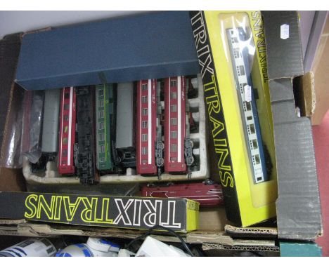 A Quantity of Outline European "HO" Gauge Locomotive and Eight Wheeled Coaches, by Trix Trains, Jouef, Lima, Lilliput, includ