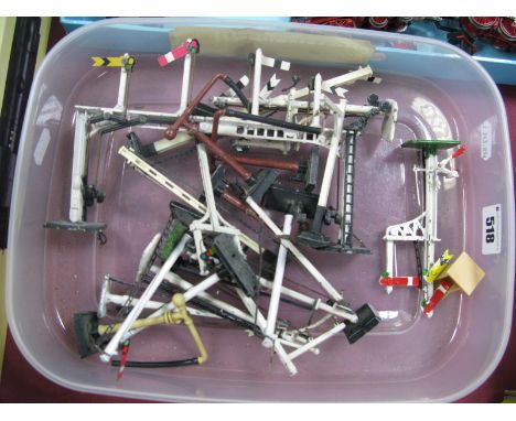 A Quantity of "OO" Scale Railway Signals and Associated Items, by Hornby, EFE, Langley and others. Sometimes boxed, playworn.
