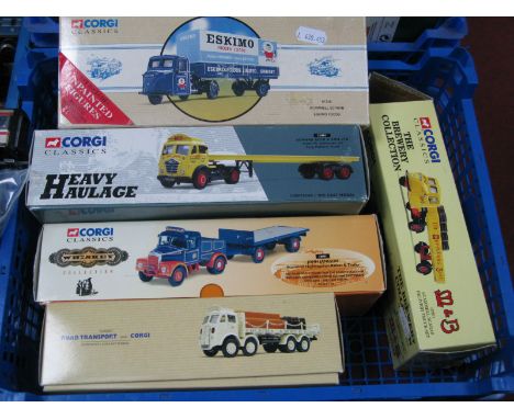 Five Boxed Corgi 1:50th Scale Diecast Model Commercial Vehicles, including #1600, John Jameson Scammell, highwayman, ballast 