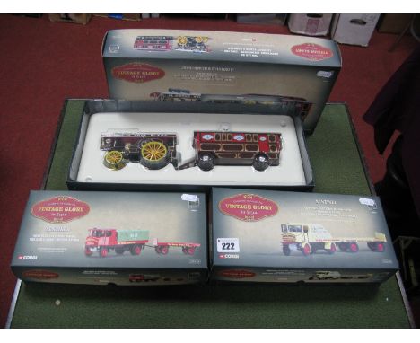 Three Boxed Corgi 'Vintage Glory', 1;50th scale diecast model commercial vehicles including #80110 Fowler B6 Showmans Locomot