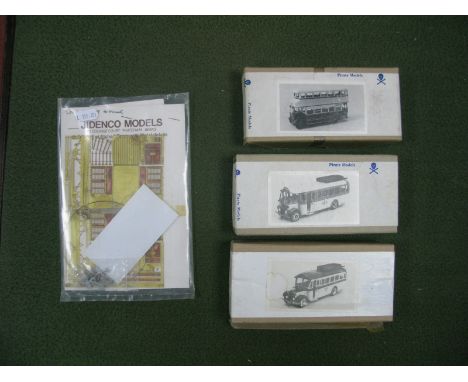 Three Boxed "OO" Scale White Metal Bus Kits, by Pirate Models, including #451 Birmingham A.E.C. Regent I Piano Front Double D