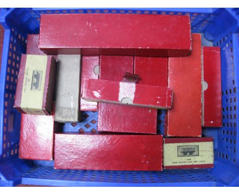 A Quantity of Post War Trix "OO" Gauge Rolling Stock and Lineside Accessories, including #761 Yard Lamp, 1/580 Bogie Coach Re