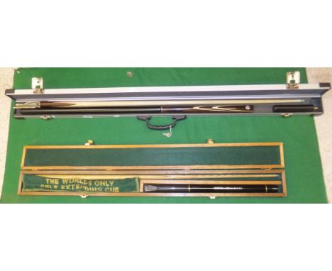 A Tele-cue Limited snooker cue, together with a Champion IX handmade extending cue in case CONDITION REPORTS Tele-cue box siz