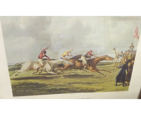 Various hunting and sporting prints to include AFTER F C TURNER "Vale of Aylesbury Steeplechase", colour engraving by G & C H