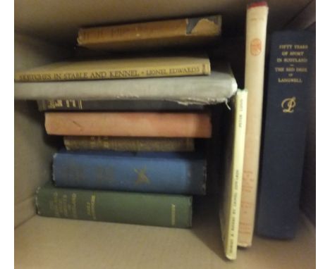 Three boxes of sporting-related books, to include B. W. R. CURLING (HOTSPUR OF THE DAILY TELEGRAPH) "British Racecourses" ill