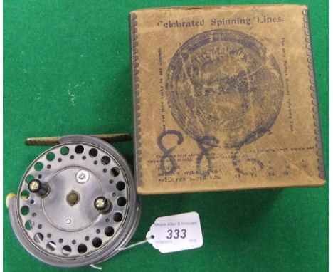 A Hardy "Silex Major" 3¾" diameter extra wide salmon spinning reel, together with damaged maker's box
 CONDITION REPORTS Has 
