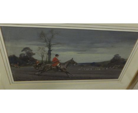 THOMAS IVESTER LLOYD (1873-1942) "The Chase", watercolour, signed lower right, together with AFTER T. IVESTER LLOYD "Fox Cros