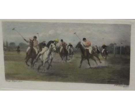 AFTER GEORGE WRIGHT set of four polo match scenes, colour prints