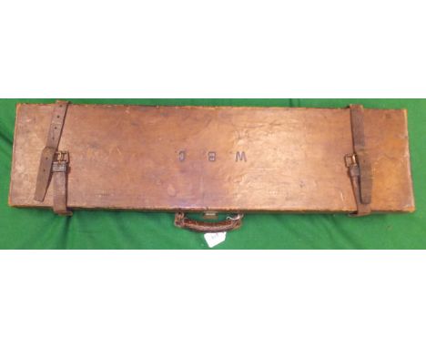 A leather motor case, bearing initials to lid "W.B.C." and brass plaque to interior "George Hinton Gun and Cartridge Maker, F