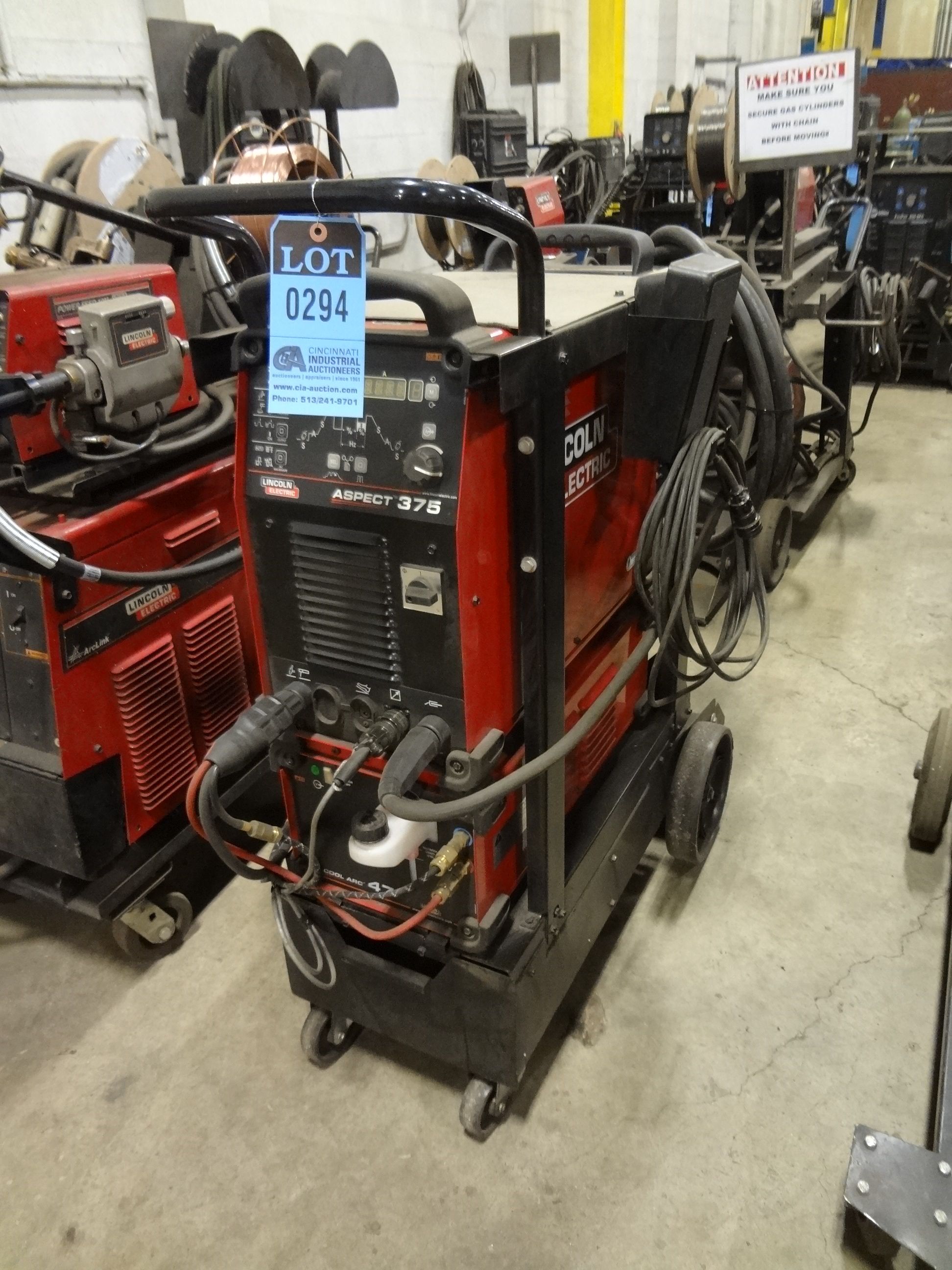375 AMP LINCOLN ASPECT 375 WELDER; S/N U1150506098, WITH LINCOLN COOL