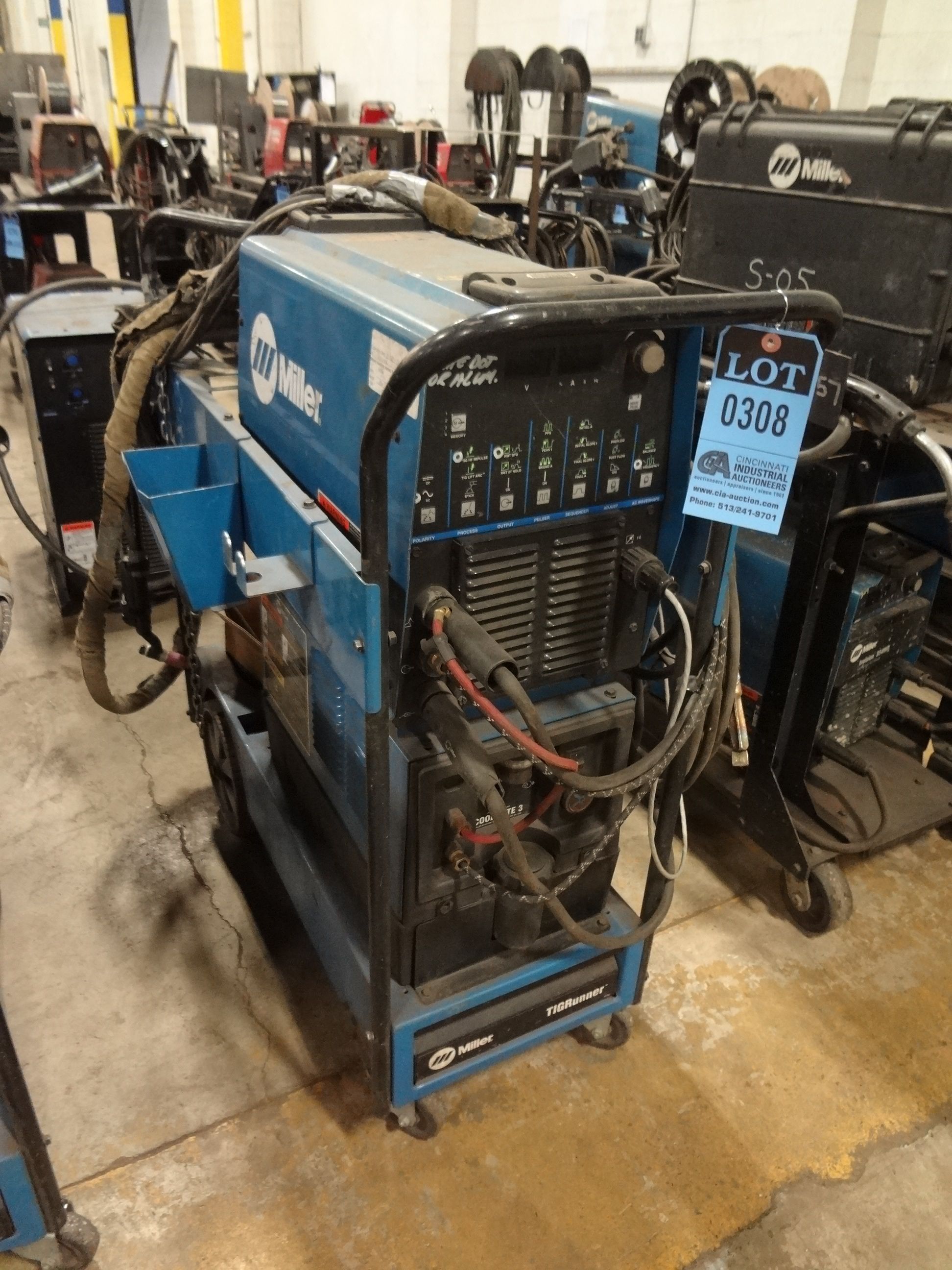 { Choice of lots: 307, 308 (P) } 300 AMP MILLER TIG RUNNER DYNASTY 300 ...