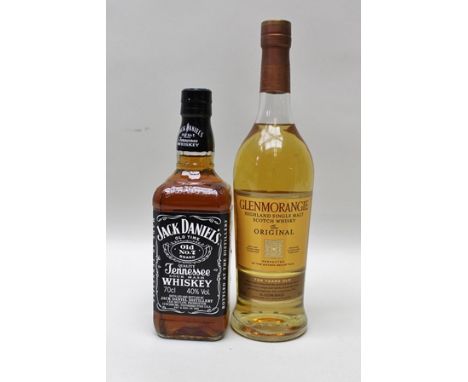 GLENMORANGIE 10 year old Single Highland Malt Scotch Whisky, 1 x 70cl bottle JACK DANIELS Whiskey Old No.7, 1 x 70cl bottle (