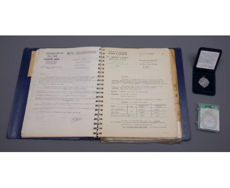 Michelin tyre interest - binder containing large quantity of early 1960s French paperwork relating to fuel consumption tests 