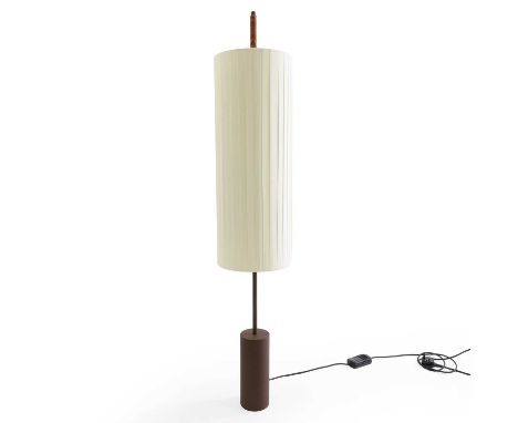 A Santa & Cole 'Dorica' floor lamp, of recent manufacture, with a pleated shade and painted metal column, marked Santa &amp; 
