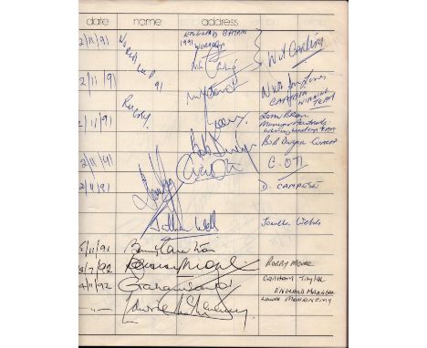 Visitors book signed by various inside. Amongst signatures are Bobby Moore, Jimmy Connors, John McEnroe, Beryl Crockford, Chr