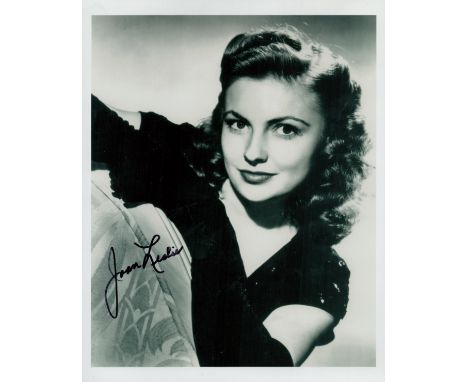 Joan Leslie signed 10x8 inch black and white vintage photo. Good condition. All autographs come with a Certificate of Authent