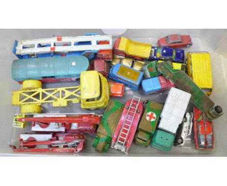 Corgi, Dinky and Tonka die-cast model vehicles, playworn 
