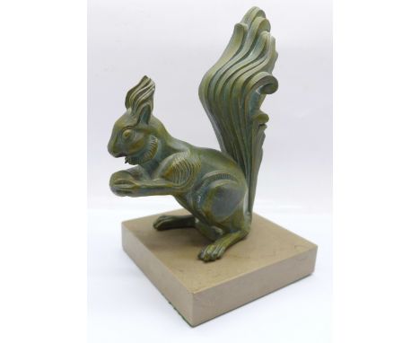A circa 1930's Art Deco model of a squirrel, 14.5cm 
