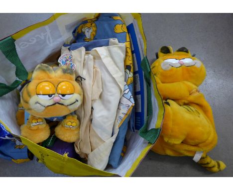 Garfield; nine original toys, curtains and books, etc. **PLEASE NOTE THIS LOT IS NOT ELIGIBLE FOR POSTING AND PACKING** 