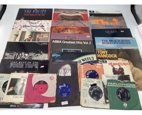 A collection of vinyl LPs and 7". The Who, Beatles, Rolling Stones, Kinks, Prince, Fleetwood Mac, Hall &amp; Oates, Picture d