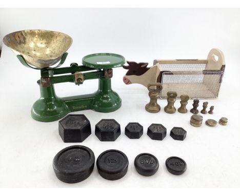 A set of vintage scales and weights 