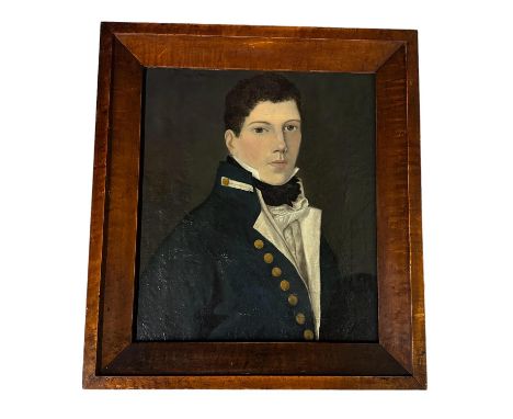 C19th oil on canvas of Matthew Fontaine Maury, (scientist of the sea), 45 x 39cm, The canvas is tight on the stretcher (ie go