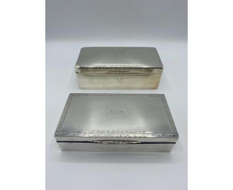 Sterling Silver cedar lined cigarette box, by Elkington &amp; Co, Birmingham 1904, 18 cm x 8 x 6; and a Sterling silver engin